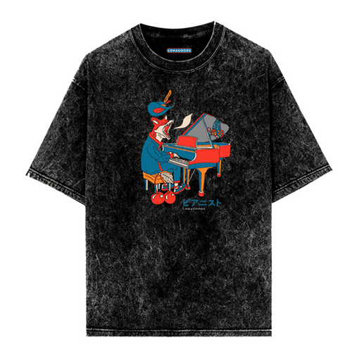 Lohagoods - Stone Washed - Fox the Pianist - T-Shirt