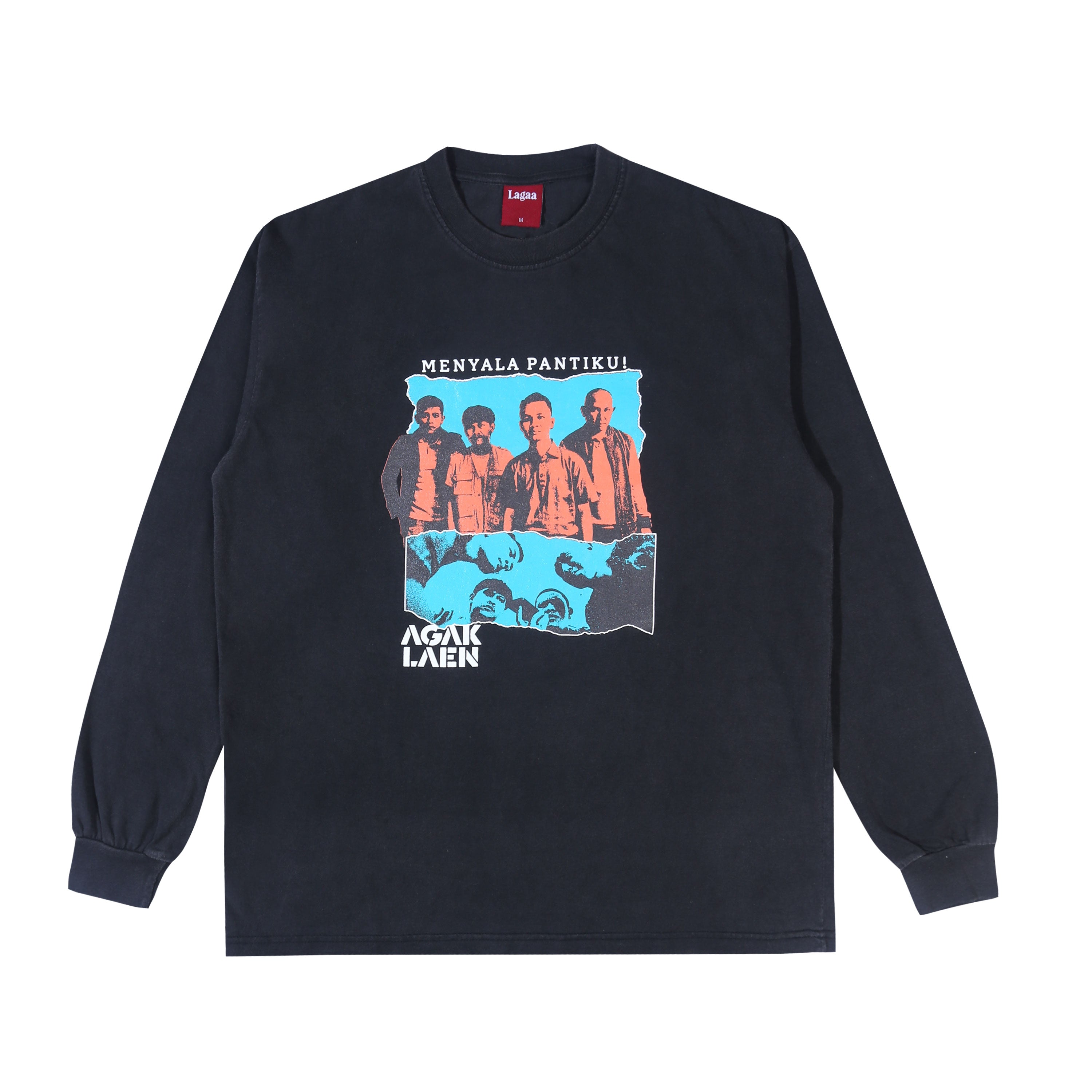 Lagaa - Agak Laen 2 Bleached Longsleeve - T-shirt - Black