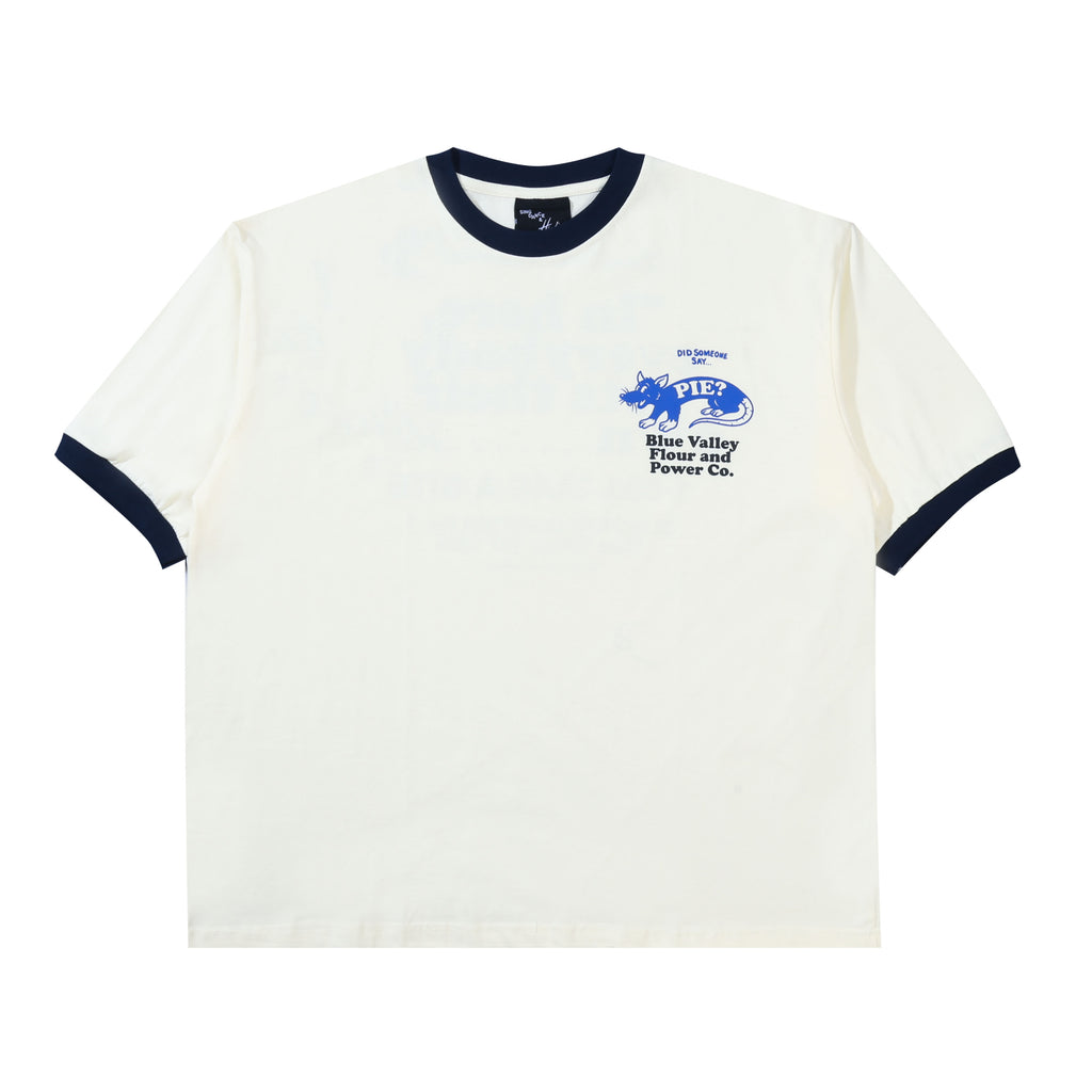 Hindia - Blue Valley Pies Ringer - Boxy T-shirt - Sugar Swizzle