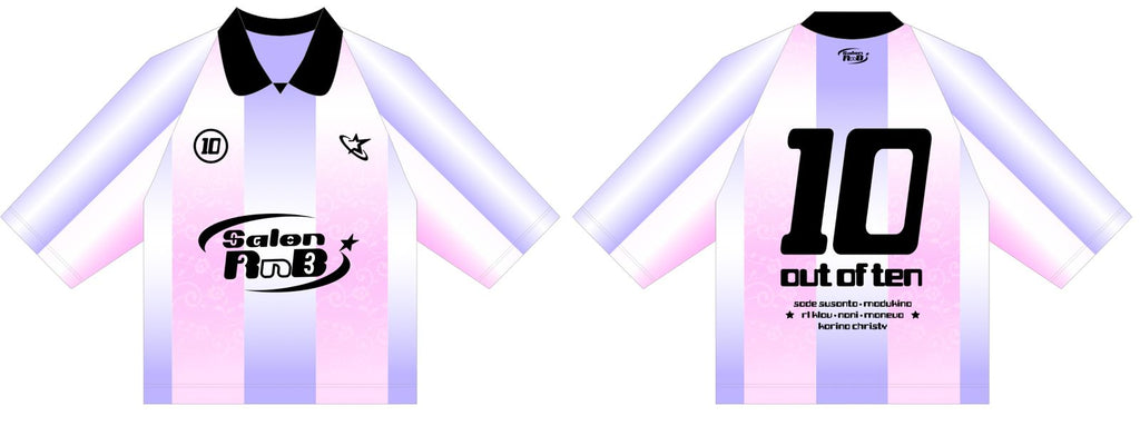 Salon RnB - Out of Ten - Jersey - Regular Tee - Blue & White