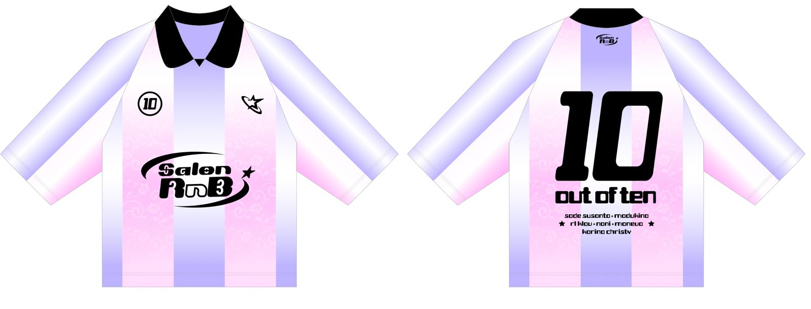 Salon RnB - Out of Ten - Jersey - Regular Tee - Blue & White