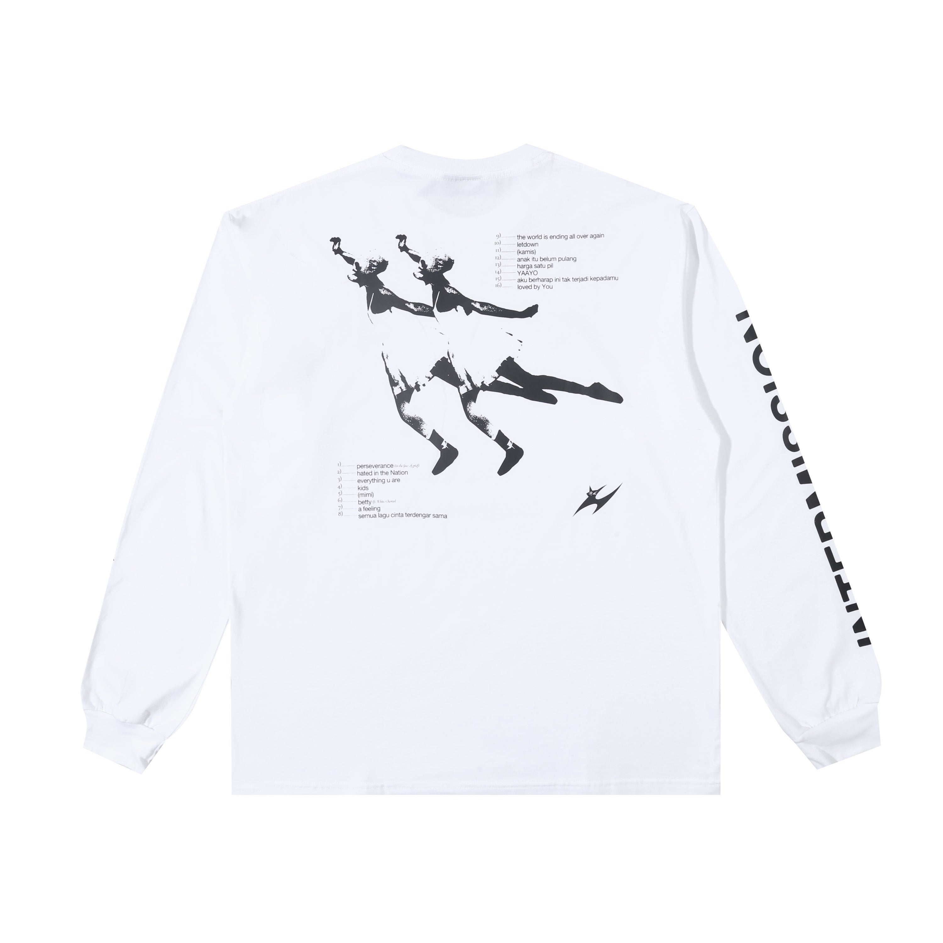 Hindia - Doves Tracklist Longsleeve - T-shirt - White