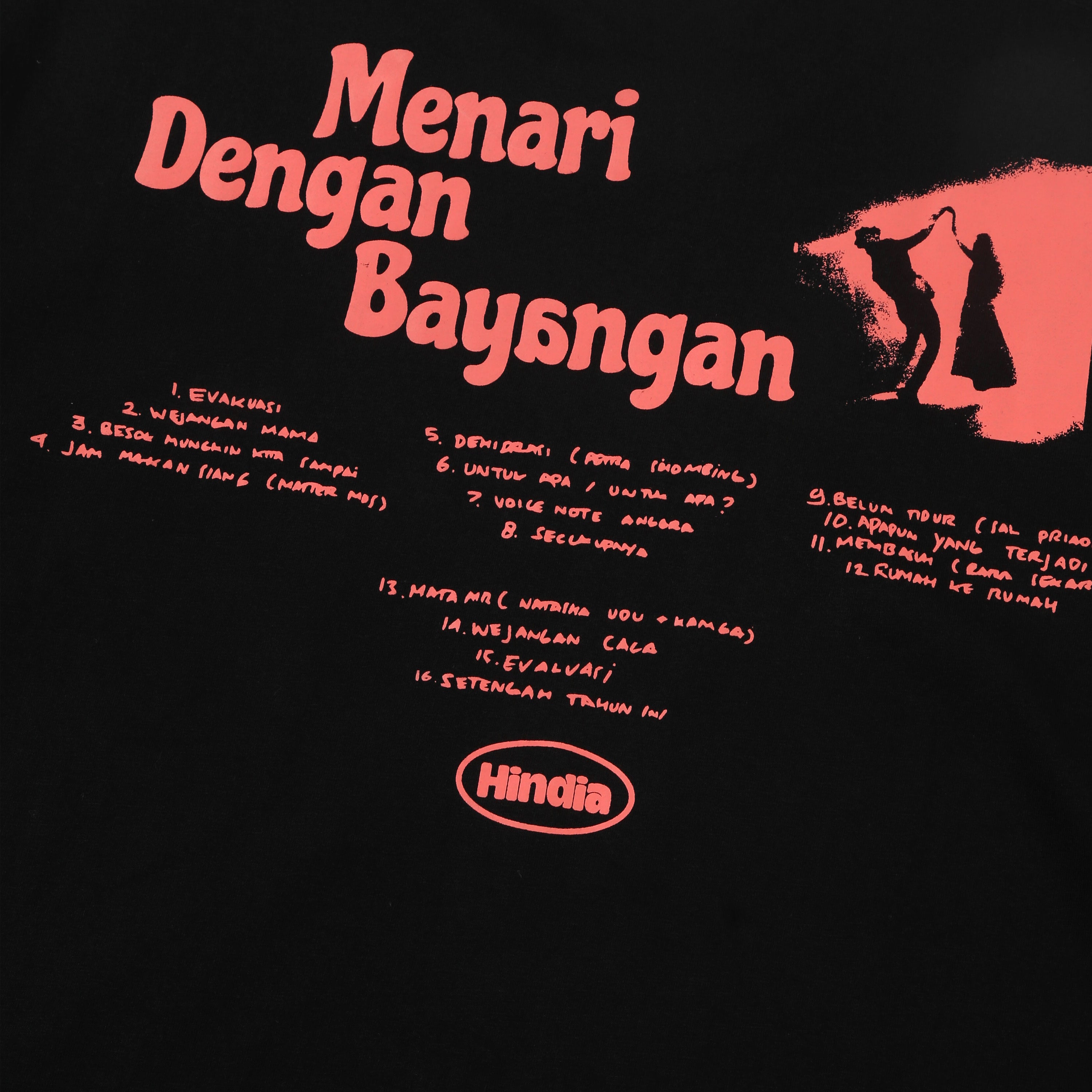 Hindia - MDB Tracklist Longsleeve - T-shirt - Black