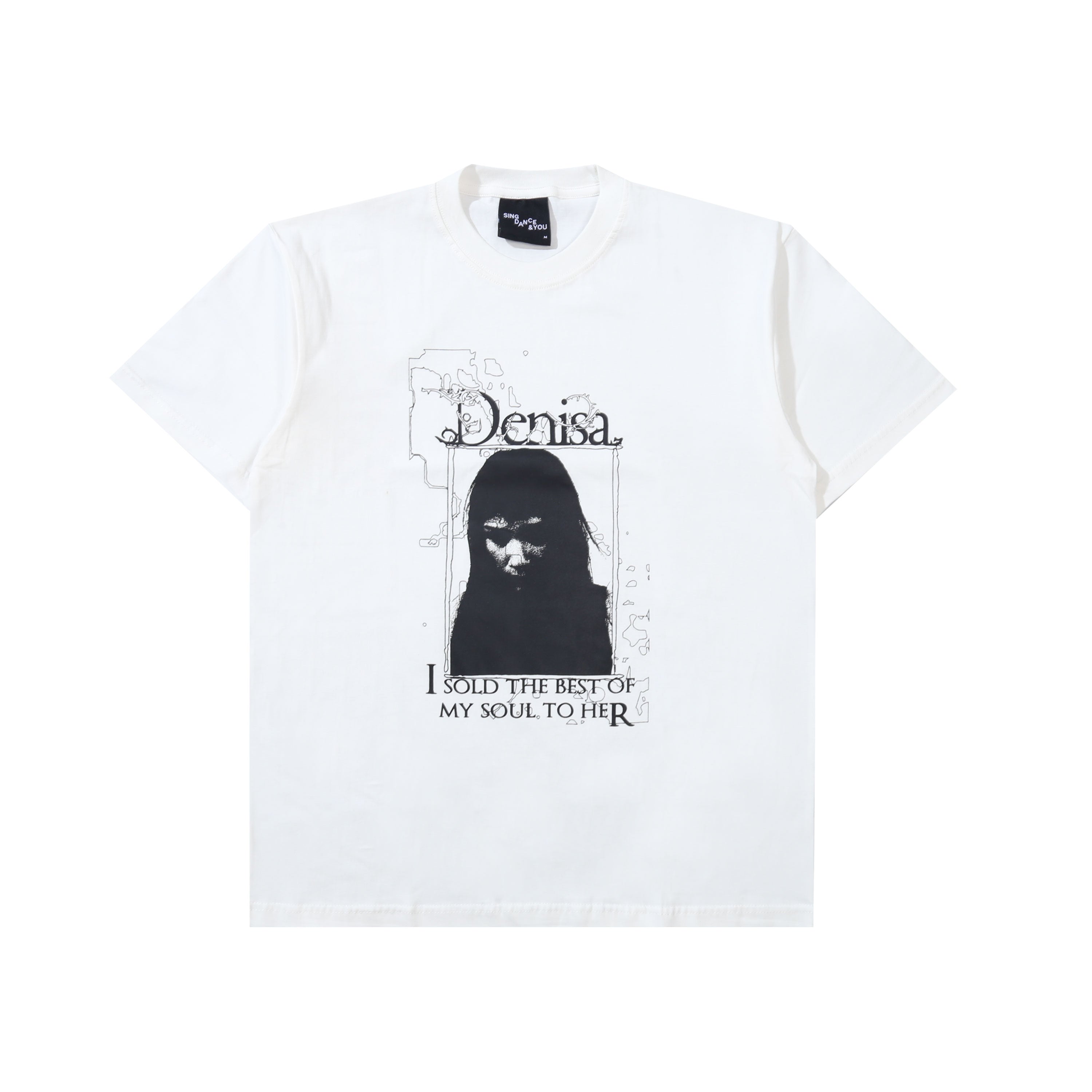 Denisa - Potrait of Den - T-Shirt - Regular Tee - Broken White
