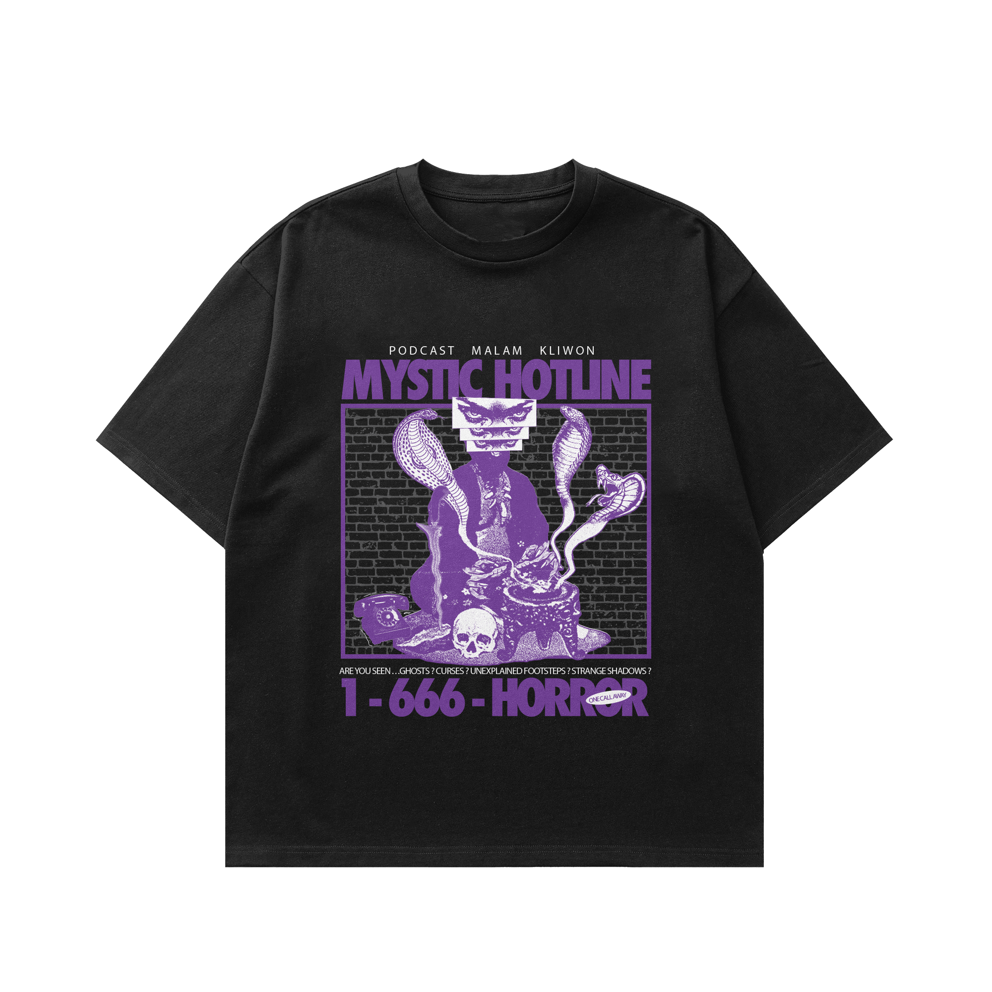 Podcast Malam Kliwon - Artwork 1 - T-Shirt - Regular Tee - 24s Combed - Black