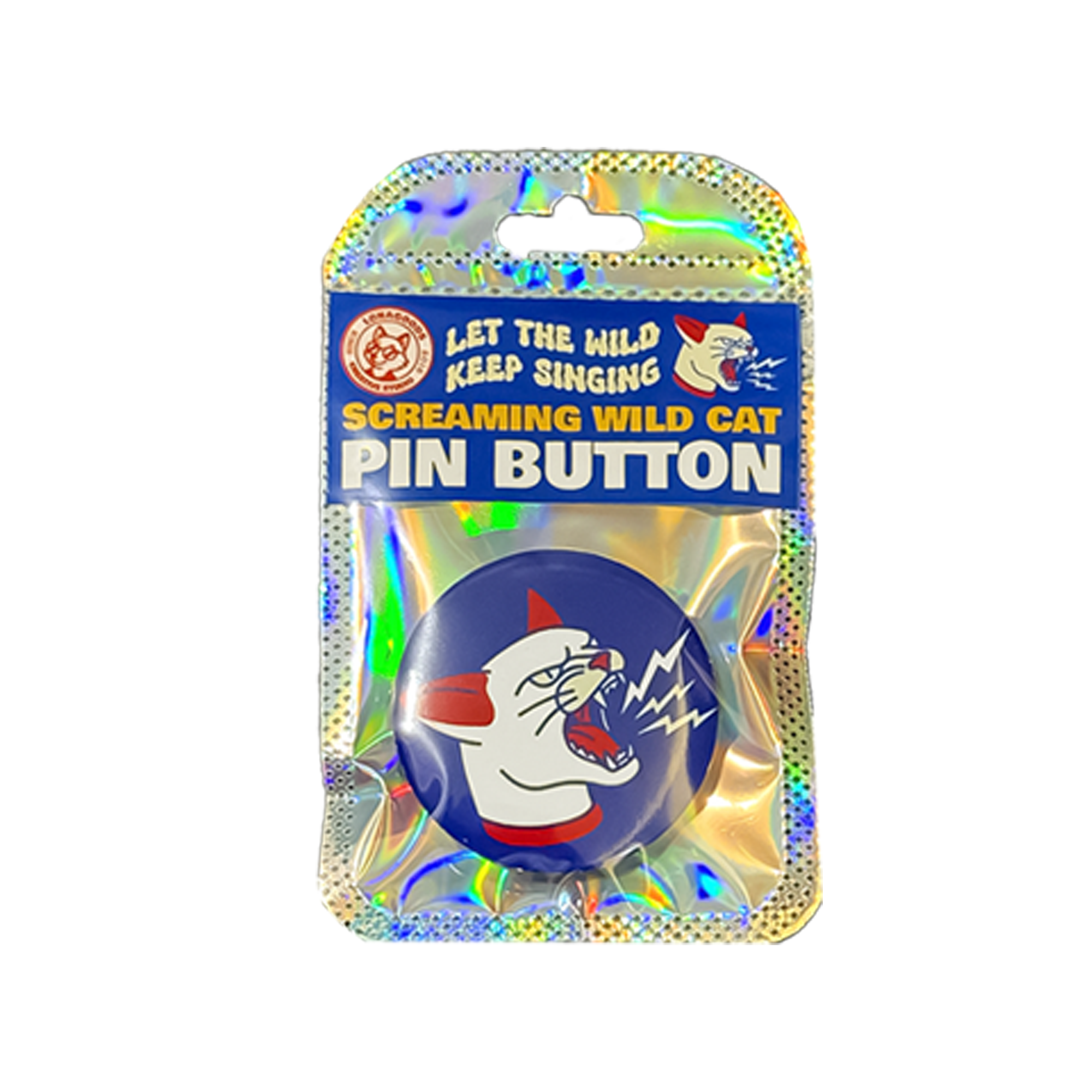Lohagoods - Screaming Wild Cat Button Pin
