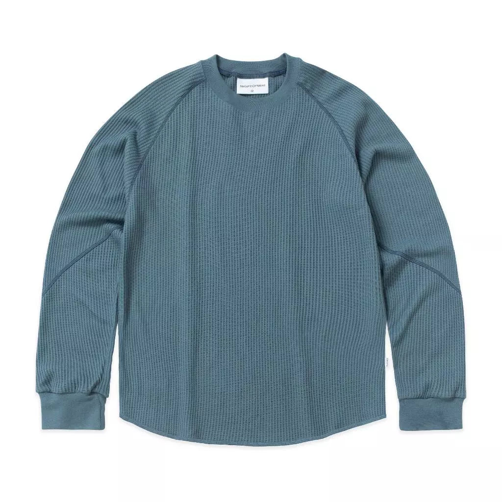 NOM - Raglan Waffle Crewneck Blue