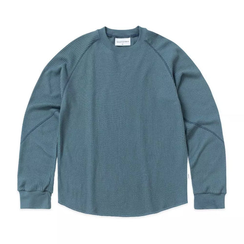NOM - Raglan Waffle Crewneck Blue