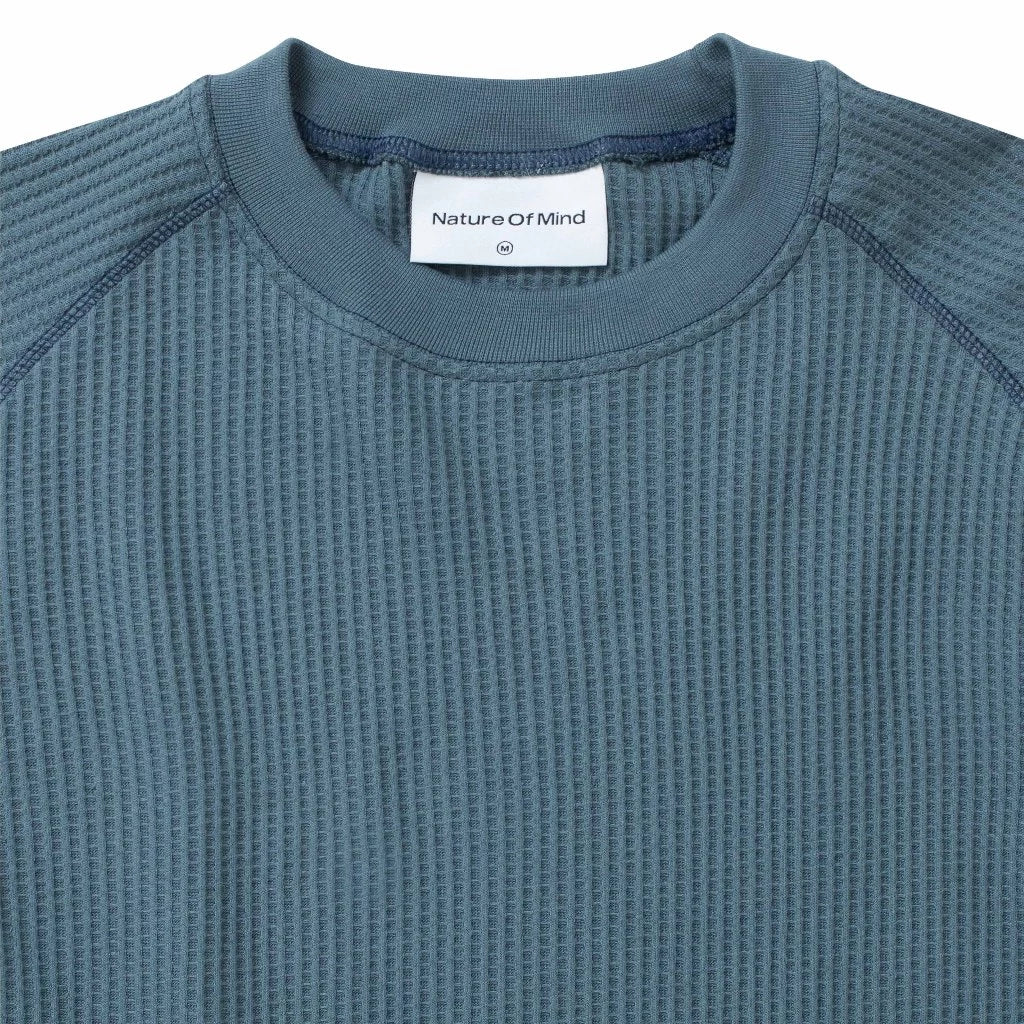 NOM - Raglan Waffle Crewneck Blue