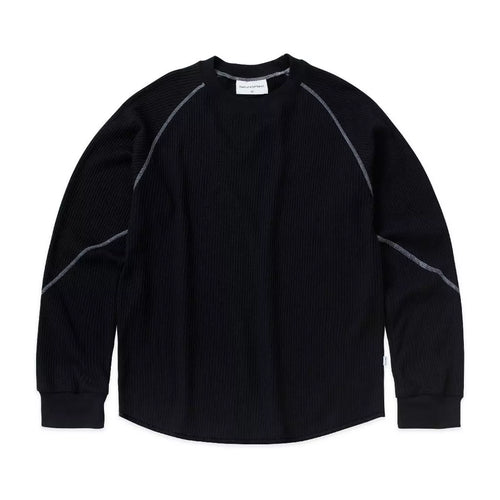NOM - Raglan Waffle Crewneck Black