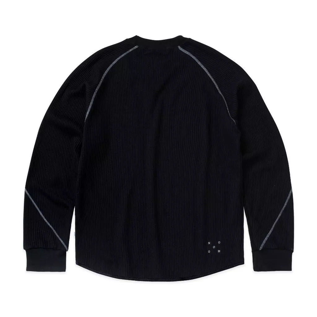 NOM - Raglan Waffle Crewneck Black