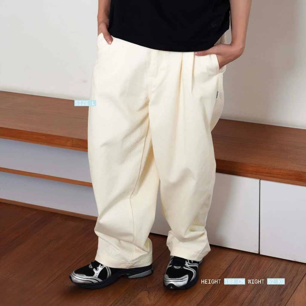 NOM - Two Tucked Barrel Pants Cream