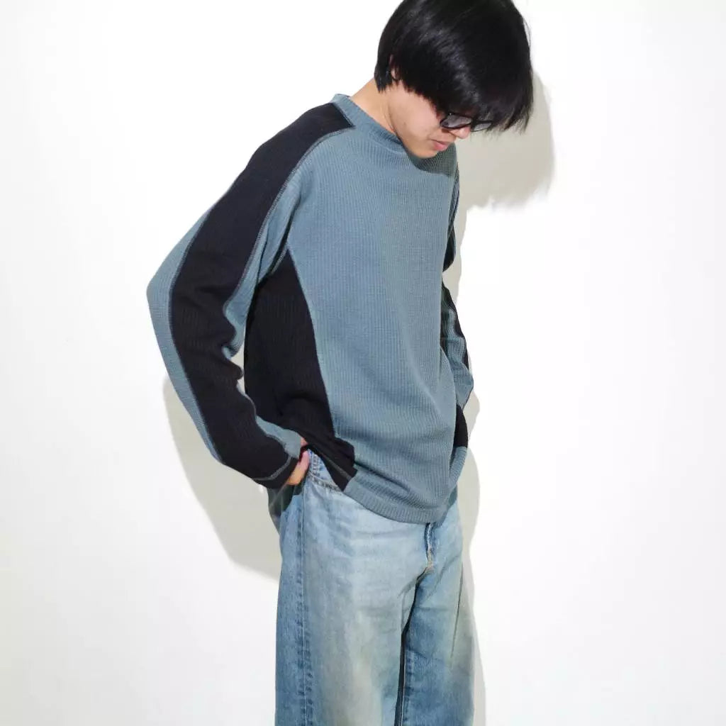 NOM - Waffle Crewneck Blue