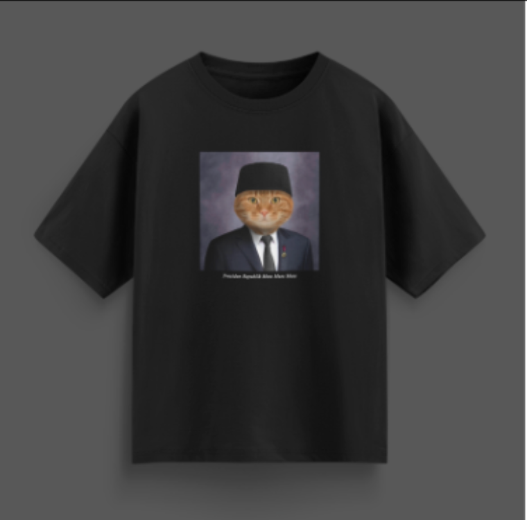 Mess Mess Mess - Cat President - Tshirt - Black