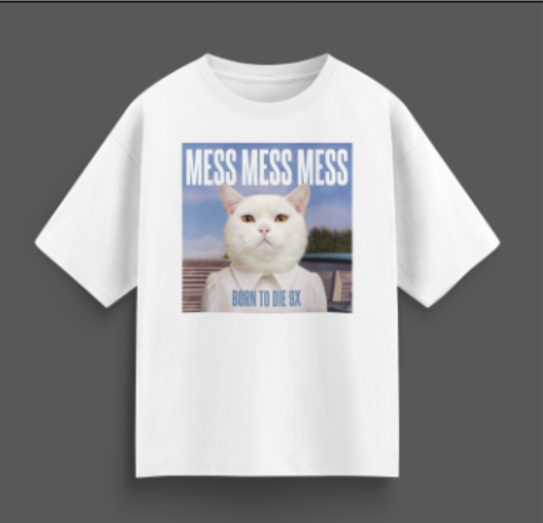 Mess Mess Mess - Meow Del Rey - Tshirt - White