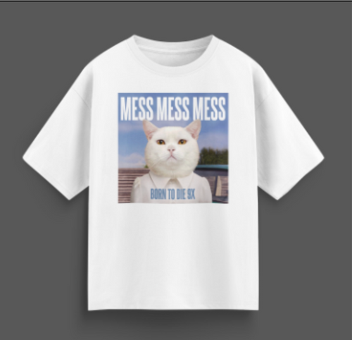 Mess Mess Mess - Meow Del Rey - Tshirt - White